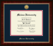 Malone University Gold Engraved Medallion Diploma Frame in Murano
