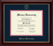 Malone University Gold Embossed Diploma Frame in Gallery