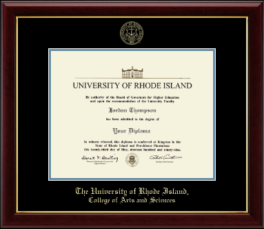 The University of Rhode Island diploma frame - Gold Embossed Diploma Frame in Gallery