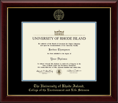 The University of Rhode Island diploma frame - Gold Embossed Diploma Frame in Gallery