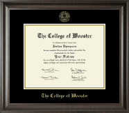 The College of Wooster Gold Embossed Diploma Frame in Acadia