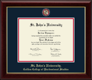 St. John's University, New York diploma frame - Masterpiece Medallion Diploma Frame in Gallery