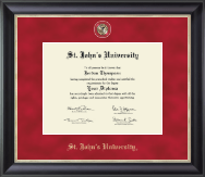 St. John's University, New York diploma frame - Regal Edition Diploma Frame in Noir