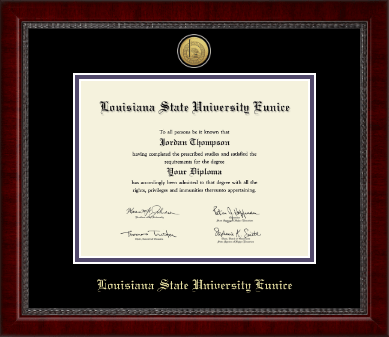 Louisiana State University at Eunice diploma frame - Gold Engraved Medallion Diploma Frame in Sutton