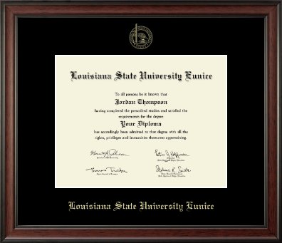 Louisiana State University at Eunice diploma frame - Gold Embossed Diploma Frame in Studio