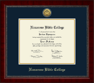 Nazarene Bible College diploma frame - Gold Engraved Medallion Diploma Frame in Sutton