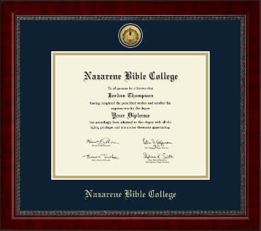 Nazarene Bible College diploma frame - Gold Engraved Medallion Diploma Frame in Sutton