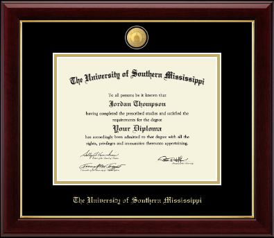 The University of Southern Mississippi diploma frame - 23K Medallion Diploma Frame in Gallery