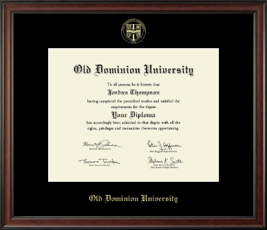Old Dominion University diploma frame - Gold Embossed Diploma Frame in Studio