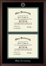 Ohio University Double Diploma Frame in Studio
