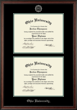 Ohio University diploma frame - Double Diploma Frame in Studio
