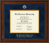 Old Dominion University Presidential Masterpiece Diploma Frame in Madison