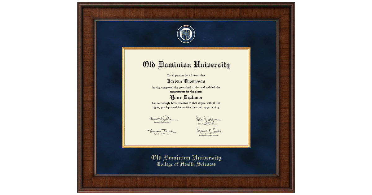 ODU College of Health Sciences Diploma Frames Church Hill Classics