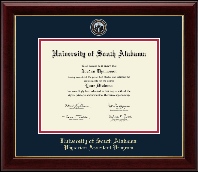 University of South Alabama diploma frame - Masterpiece Medallion Diploma Frame in Gallery