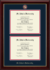 St. John's University, New York diploma frame - Masterpiece Medallion Double Diploma Frame in Gallery