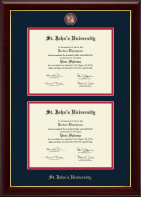 St. John's University, New York diploma frame - Masterpiece Medallion Double Diploma Frame in Gallery