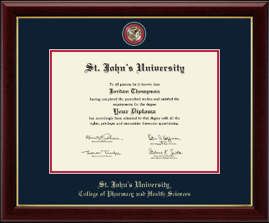 St. John's University, New York diploma frame - Masterpiece Medallion Diploma Frame in Gallery