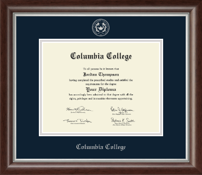 Columbia College diploma frame - Silver Embossed Diploma Frame in Devonshire
