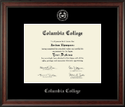 Columbia College Silver Embossed Diploma Frame in Studio
