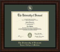The University of Vermont Masterpiece Medallion Diploma Frame in Lenox