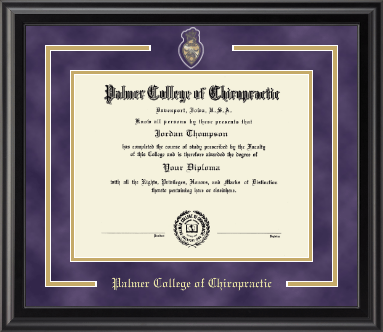Palmer College of Chiropractic Iowa diploma frame - Spirit Medallion Diploma Frame in Midnight