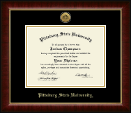 Pittsburg State University diploma frame - Gold Engraved Medallion Diploma Frame in Murano