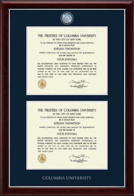 Columbia University diploma frame - Masterpiece Medallion Double Diploma Frame in Gallery Silver