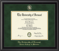 The University of Vermont Masterpiece Medallion Diploma Frame in Midnight