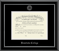 Bowdoin College Silver Embossed Diploma Frame in Onyx Silver
