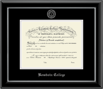 Bowdoin College diploma frame - Silver Embossed Diploma Frame in Onyx Silver