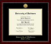 University of Baltimore Gold Engraved Medallion Diploma Frame in Sutton