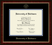 University of Baltimore Gold Embossed Diploma Frame in Murano