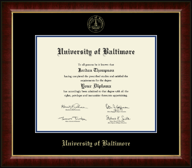 University of Baltimore diploma frame - Gold Embossed Diploma Frame in Murano
