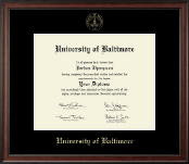 University of Baltimore Gold Embossed Diploma Frame in Studio