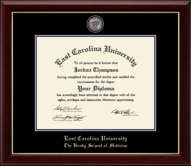 East Carolina University diploma frame - Masterpiece Medallion Diploma Frame in Gallery