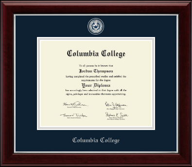 Columbia College diploma frame - Masterpiece Medallion Diploma Frame in Gallery Silver