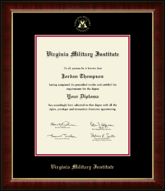 Virginia Military Institute diploma frame - Gold Embossed Diploma Frame in Murano