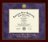 Louisiana State University Health Sciences Center Gold Engraved Medallion Diploma Frame in Sutton