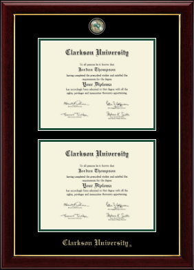 Clarkson University diploma frame - Masterpiece Medallion Double Diploma Frame in Gallery