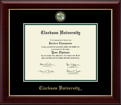 Clarkson University diploma frame - Masterpiece Medallion Diploma Frame in Gallery