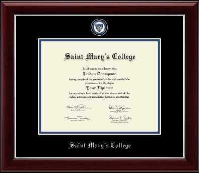 Saint Mary's College diploma frame - Masterpiece Medallion Diploma Frame in Gallery Silver