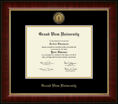 Grand View University diploma frame - Gold Engraved Medallion Diploma Frame in Murano