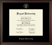 Bryant University diploma frame - Gold Embossed Diploma Frame in Studio