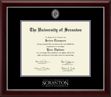 The University of Scranton diploma frame - Masterpiece Medallion Diploma Frame in Gallery Silver