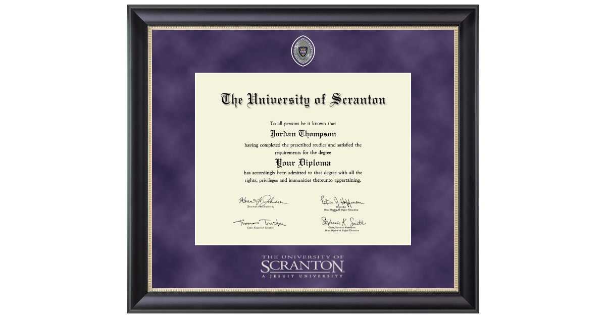 Regal Edition Diploma Frame in Noir The University of Scranton Item