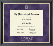 The University of Scranton Regal Edition Diploma Frame in Noir