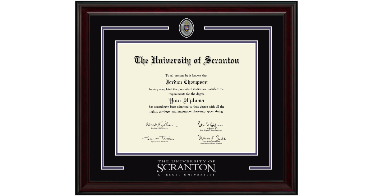 Showcase Edition Diploma Frame in Encore The University of Scranton ...