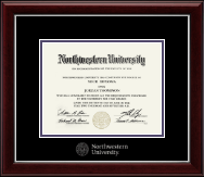 Northwestern University diploma frame - Silver Embossed Diploma Frame in Gallery Silver