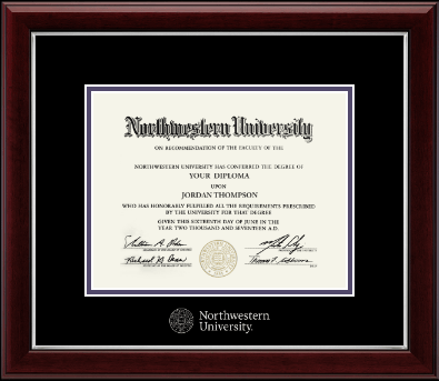 Northwestern University diploma frame - Silver Embossed Diploma Frame in Gallery Silver
