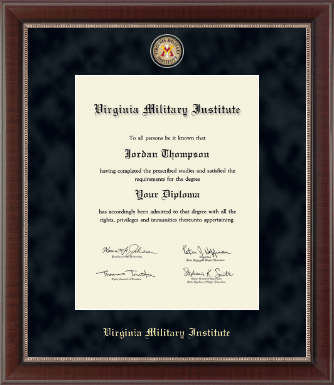 Virginia Military Institute diploma frame - Regal Edition Diploma Frame in Chateau
